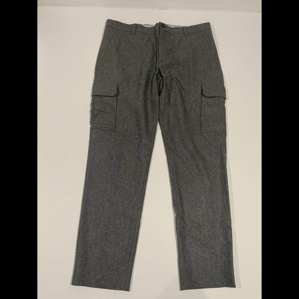 Brunello Cucinelli Sz 54 US 38 Grey 100% Wool Cargo Pants *FLAWS*